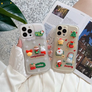 Ốp Điện Thoại Hình Ông Già Noel 3D Màu Trong Suốt Chống Sốc Cho iPhone 14 Plus 14 13 12 11 Pro Max