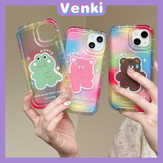 Case For iPhone 14 Pro Max TPU Soft Jelly Airbag Case Gradient Cute Bear Clear Case Camera Protection Shockproof For iPhone 14 13 12 11 Plus Pro Max 7 Plus X XR