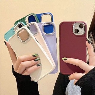 Ốp Điện Thoại Silicon Mềm Nhám Mạ Điện Khung Kim Loại Bảo Vệ Ống Kính Máy Ảnh Cho iPhone 11 11 Pro 11 Pro Max 12 12 Pro 12 Pro Max