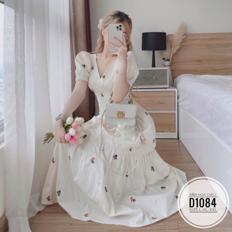 Đầm Macci lụa hoa Big Size (55kg đến 100kg)
