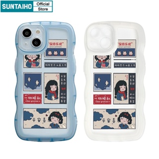 Suntaiho Ốp lưng iphone Ốp Điện Thoại TPU Mềm Trong Suốt Họa Tiết Khâu Sáng Tạo Cho iPhone 14 Pro 11 12 13 Pro Max XS X XR XS Max 7 8 Plus