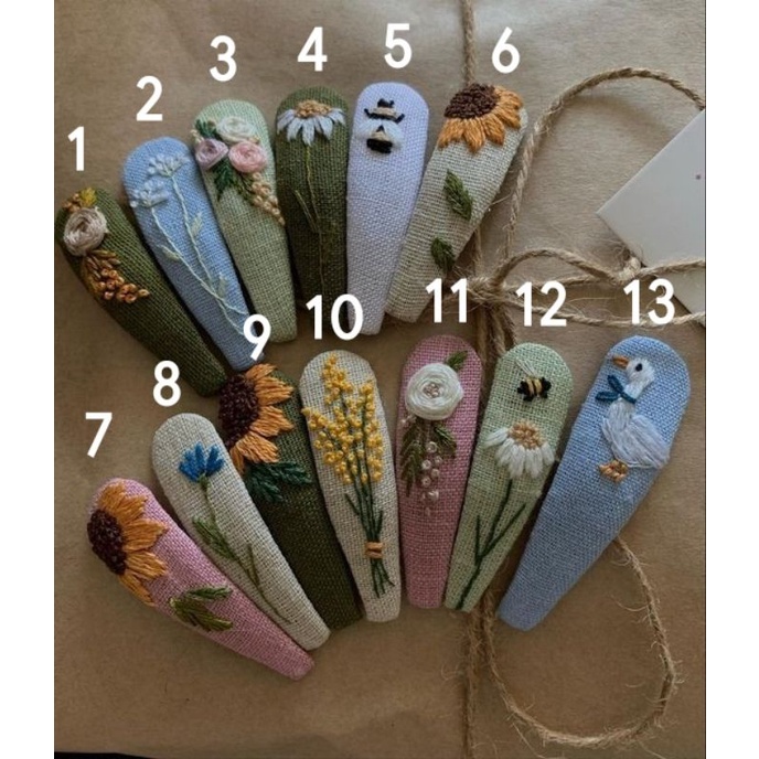 Kẹp Tóc Thêu Hoa Handmade