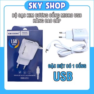 Bộ Sạc Kim Cương Hàng Cao Cấp Chính Hãng Chân/Cổng Micro USB Dành Cho Nhiều Loại Điện Thoại Samsung/Oppo/Vivo/Xiaomi