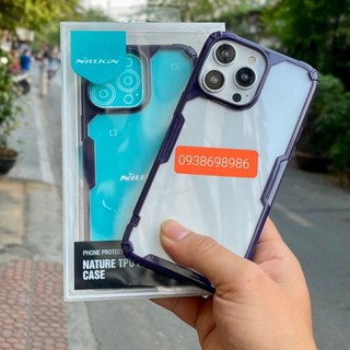 Ốp dẻo Nillkin lưng trong viền màu Tím iphone 14 pro , 14 pro max đẳng cấp