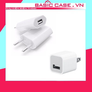 Củ Cốc sạc 5v 1A vuông dẹt dành cho điện thoại pin dự phòng tai nghe bluetooth BasicCase