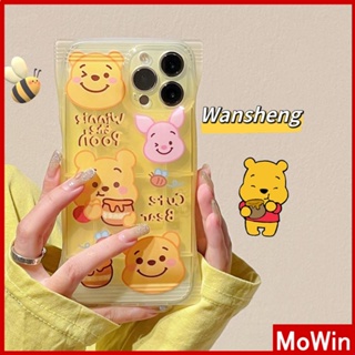 For iPhone 14 Pro Max iPhone Case Snack Bag TPU Soft Case Clear Case Airbag Shockproof Camera Cover Yellow Bear Cute Cartoon Compatible For iPhone 13 Pro Max 12 Pro Max 11 7Plus xr