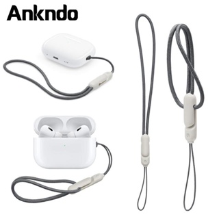 Ốp ANKNDO bảo vệ hộp sạc tai nghe có dây đeo chống thất lạc thích hợp cho Air-pods pro 3 2 1