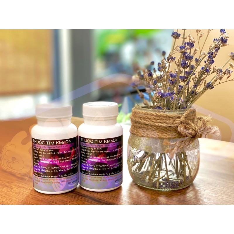 Tím bột KMnO4. Hủ 100gr