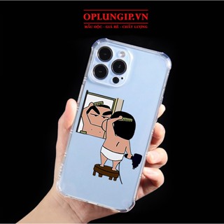 Ốp iphone trong suốt chống sốc cậu bé shin cho iphone 11 pro max 13 12 14 plus pro max mini x r s max 6 s 7 8 plus