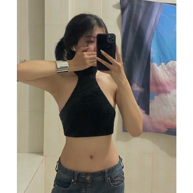 Áo yếm cổ lọ (Crochet handmade)