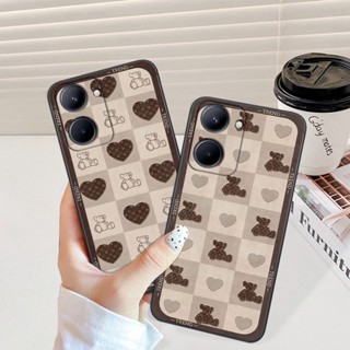 Ốp Realme C33 gấu Bear rick caro vuông thời trang siêu đẹp