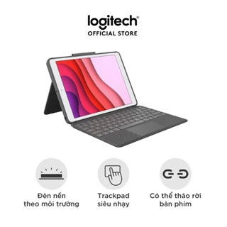 [Mã ELBAU5 giảm 5% đơn 500K] Bao da kèm bàn phím Logitech Combo Touch dành cho iPad Gen 7 và Gen 8 (10.2 Inch)