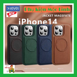 IPHONE 14 | 14 Pro | 14 PLUS - ỐP DA CAO CẤP XLEVEL LEATHER JACKET MASAFE HỖ TRỢ SẠC KHÔNG DÂY
