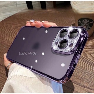 Ốp lưng SULADA họa tiết Camera gắn đá cho iPhone 14 Pro Max, 14 Plus, 14 Pro, 14 Lưng cứng nhám viền dẻo màu siêu đẹp