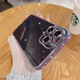 Ốp Điện Thoại Mặt Kính Cứng Chống Rơi Họa Tiết Sông Sao Lấp Lánh Cho iPhone 14 13 12 Pro Max 14 Plus