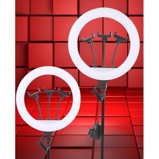 Đèn live 36cm yq360 3 kẹp điện thoại cao 2m- hỗ trợ chụp ảnh sản phẩm, live bán hàng, makeup điều chỉnh màu có remote