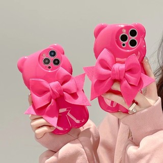 Ốp Điện Thoại Mềm In Hình Gấu Và Hoa Hồng Cho iPhone 14proamxc 13Proax 11 11 pro max 12 12 12 pro 12 pro max Dễ Thương