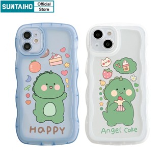 Suntaiho Ốp lưng iphone Ốp điện thoại TPU mềm kiểu khủng long thích hợp cho iPhone 14 Pro 11 12 13 Pro Max XS X XR XS Max 7 8 Plus