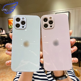 Ốp Điện Thoại Mặt Kính Chống Thấm Nước Màu Macaron Cho iPhone 13 12 14 pro max 11 promax