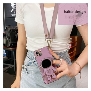 Ốp Điện Thoại Hình Phi Hành Gia Có Dây Đeo Chéo Cho iPhone 14 13 12 Pro max 14 Plus