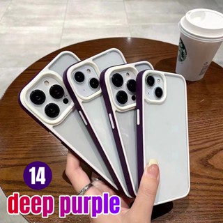 Ốp Điện Thoại iPhone 14 plus 14 Pro Max silicon acrylic Cứng Chống Sốc Màu Tím Đậm Cho