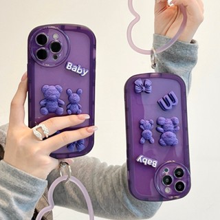 Ốp Điện Thoại Hình Gấu Thỏ 3D Cho A3s A5 A12E A8 A31 A9 2020 A15 A16 A52 A55 A56 A92 A72 A76 A77 Reno 7Z 8 pro A96