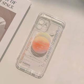 Apple 13 Transparent Phone Case Female 13pro Simple Fashion Creative Drop-Resistant Protective Case 14 Niche All-Inclusive Soft Case KAfH
