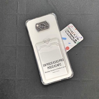 Ốp Lưng Xiaomi Poco X3 - X3 Pro - X3 NFC Dẻo Trong Suốt Có Khe Đựng Thẻ