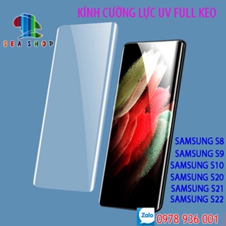 [FULL BOX] Kính cường lực UV Samsung S8, S9, S9 Plus, S10 Pro, S20 Ultr, S21, S22 - Full màn - chức năng mở khóa vân tay