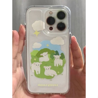 Cute Lamb Iphone13 Phone Case 12 for Apple 11 Straight Edge XR Drop-Resistant Xs Silicone 6P Soft Case 7p8p 1TdP