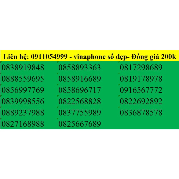 Sim số đẹp Vinaphone