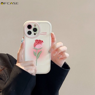 Ốp Điện Thoại Da Thêu Hình Hoa Tulip Cho iPhone 14 Plus 14 13 12 11 Pro Max