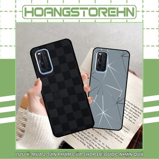 Ốp Vivo V19 in hình thương hiệu LV, họa tiết xanh bạc siêu đẹp