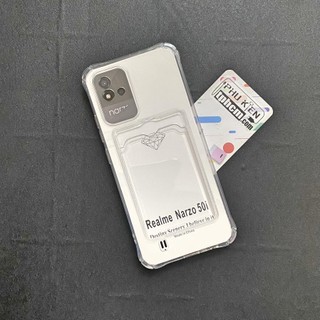 Ốp Lưng Realme Narzo 50i Dẻo Trong Suốt Có Khe Đựng Thẻ