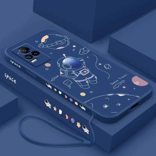ốp lưng vivo v21e v21 v20 se v20 Ốp Điện Thoại Silicone TPU In Hình Phi Hành Gia Kèm Dây Đeo Cho vivo v21e v21 v20 se v20