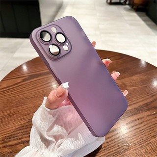 Ốp Điện Thoại iphone 14 13 12 11 pro max plus ốp lưng iphone 14 promax bảo vệ camera Nhựa Cứng Trong Suốt Màu Tím case ip 14 pm Mờ Bảo Vệ Camera Cho