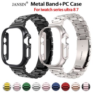 Jansin Dây Đeo Inox + Ốp Bảo Vệ Cho Đồng Hồ Thông Minh Apple Watch Ultra 49mm 45mm 44mm  iwatch series ultra 8 7
