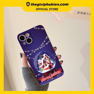 Ốp iphone - Ốp lưng iphone cạnh vuông bảo vệ camera ngôi nhà tuyết dành cho ip 6 đến 14promax - ng462