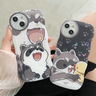 OPPO Reno 8T 8 7 6 5 4 F 5F 4F 8Z 7Z Reno8 Reno7 Z Reno8Z Reno7Z Reno6 Reno5 Reno5F Reno4 Reno4F 4G 5G A91 A57 A39 2016 A77 A16K A16E ins Wave Edge Cartoon Raccoon Red Panda Duck Airbag Shockproof Fine Hole Lens Protection Tpu Clear Soft Phone Case STB 07