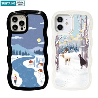 Suntaiho Ốp lưng iphone Tpu dẻo trong hình phong cảnh tuyết thích hợp cho iPhone 11 Pro Max 13 Pro Max 14 Pro XR XS Max