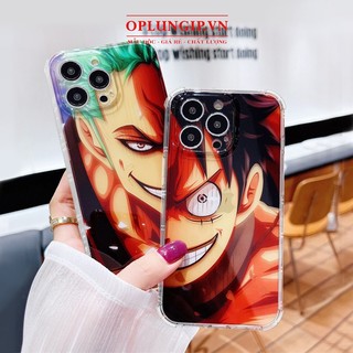 Ốp iphone Luffy zoro đảo hải tặc silicon cạnh vuông cho iphone 13 11 pro max 14 12 pro max mini x r s max 6 s 7 8 plus