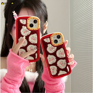 Ốp Điện Thoại Mềm Chống Sốc Thêu Hình Thỏ 3D Cho iPhone 14 Plus 14 13 12 11 Pro Max