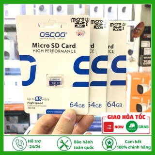 Thẻ nhớ Micro SD OSCOO CLASS 10 64Gb chính hãng, đọc ghi tốc độ cao, dùng cho Camera,Flycam, Điện thoại, Máy ảnh, Loa