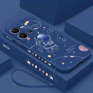 ốp lưng vivo v25 v7 v19 Ốp Điện Thoại Silicone TPU In Hình Phi Hành Gia Kèm Dây Đeo Cho vivo v25 v7 v19