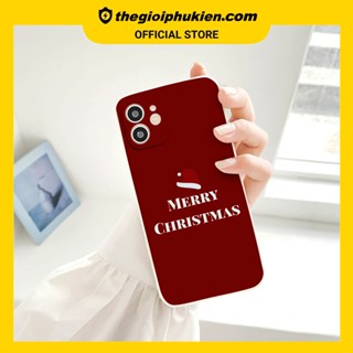 Ốp iphone - Ốp lưng iphone cạnh vuông bảo vệ camera merry christmas đơn giản dành cho ip 6 đến 14promax - ng459