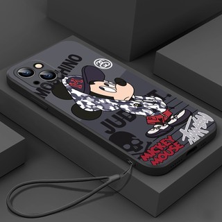 Ốp Điện Thoại Họa Tiết Hoạt Hình Mickey Kèm Dây Đeo Cho OPPO A16 A5 A7 A9 2020 A11 A53 A57 F11 A3S F19 A57 reno 4 reno 5