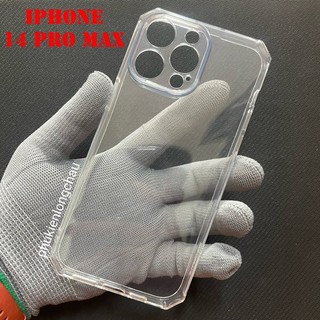 Ốp Lưng iPhone 14 Pro Max Chống Sốc Viền Vuông Bảo Vệ Camera Dẻo Trong Suốt