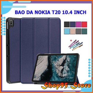 Tặng bút cảm ứng _ Bao Da Nokia T20 10.4 Inch 2021 Hỗ Trợ Smart Cover Cover Cho Máy Tính Bảng