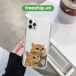 Ốp bảo vệ cam iphone mèo ôm ấp ốp vuông 6/6splus/7/7plus/8/8plus/x/xr/xs/11/12/13/14/pro/max/plus/promax