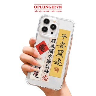 Ốp iphone bùa bình an cạnh vuông có bảo vệ màn hình cho iphone 14 13 pro max 11 12 pro max mini x xr xs max 6 s 7 8 plus